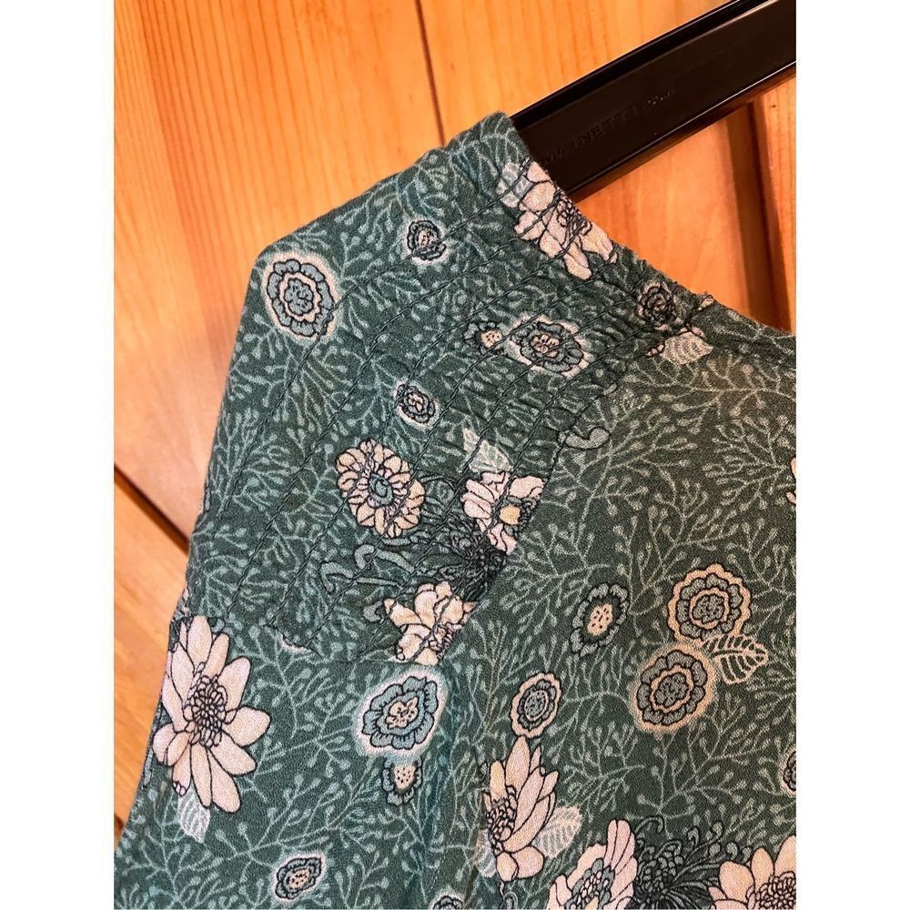 LUCKY BRAND Floral Top Large Green (2517) - Picture 7 of 7